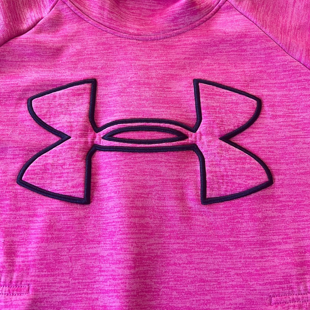 Under Armour‎ Hoodie XS Pink Sweatshirt Pullover Loose Pockets Women - Picture 3 of 9